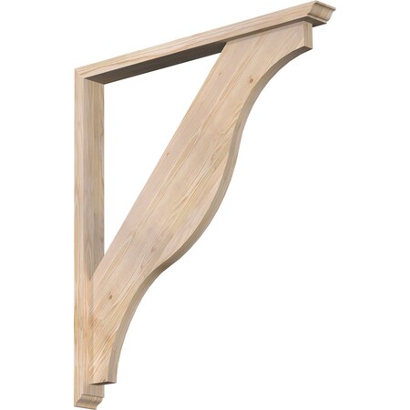 Ekena Millwork Funston Traditional Smooth Bracket w/ Offset Brace, Douglas Fir, 3 1/2"W x 36"D x 40"H BKT0402X36X40FST01SDF